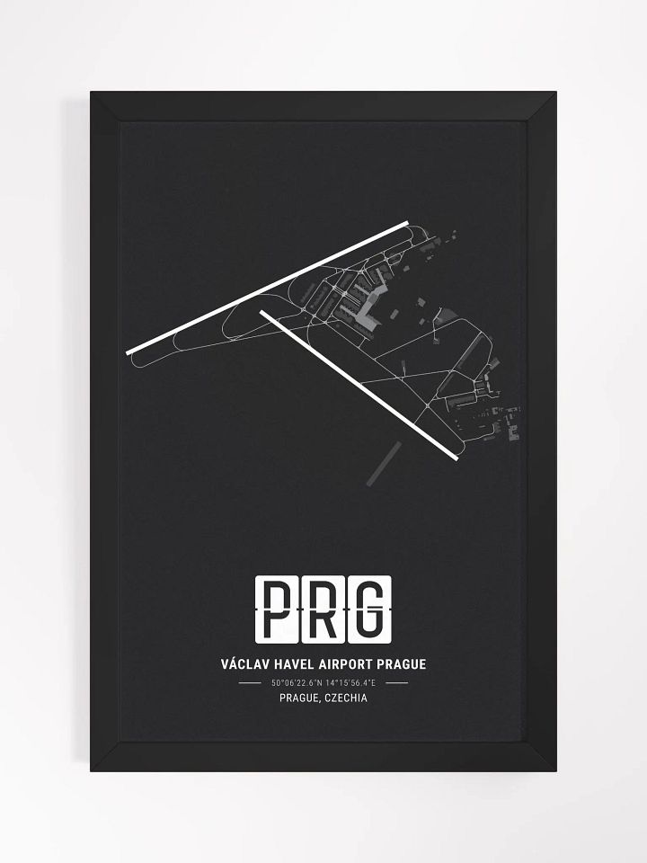 Framed Airport PRG Premium Map On Matt Paper product image (1)
