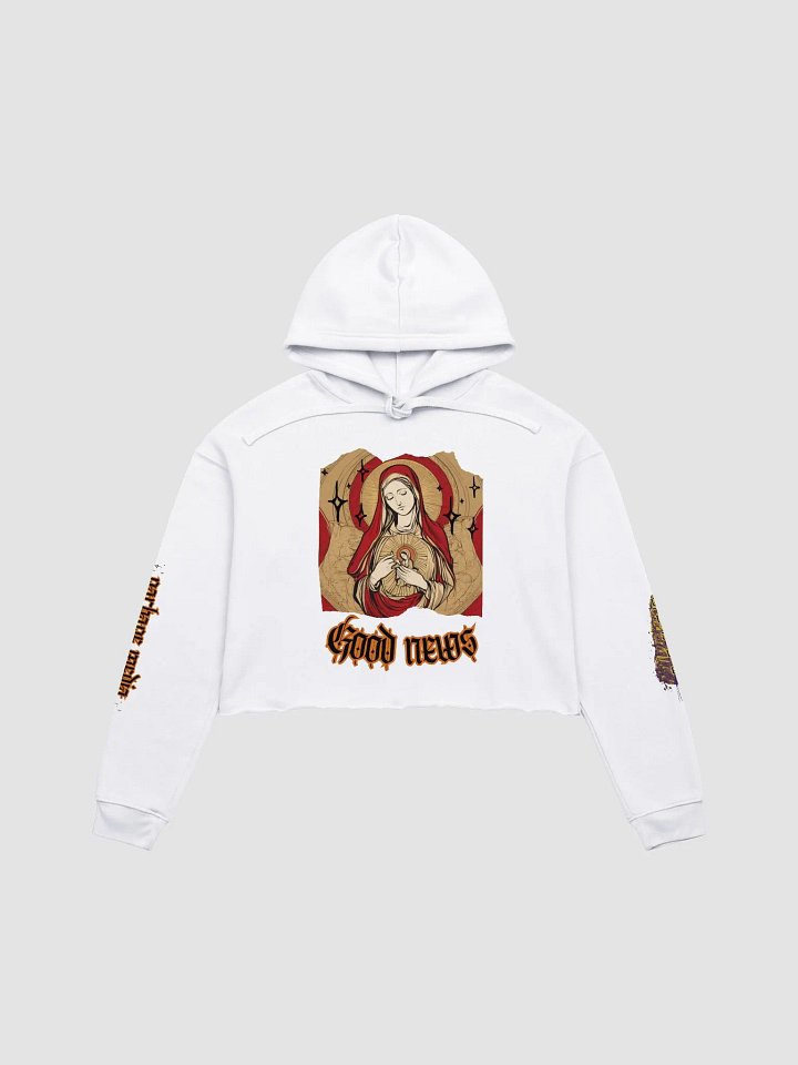 Good News, Grace Garbage Media Logo Cropped White Hoodie product image (1)