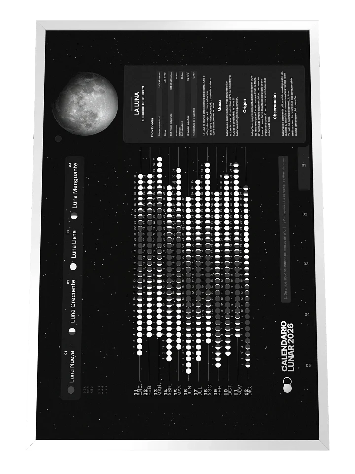 Calendario de pared de las fases lunares de 2026 - 24" x 36" product image (2)