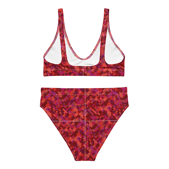 Colorful Mosaic Pattern Design High Waisted Bikini - v3 product image (2)