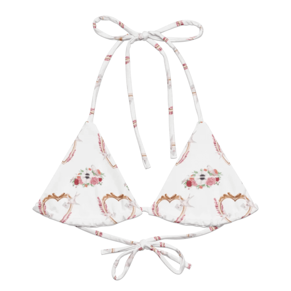 Watercolour Floral Pattern String Bikini Top - v4 product image (2)