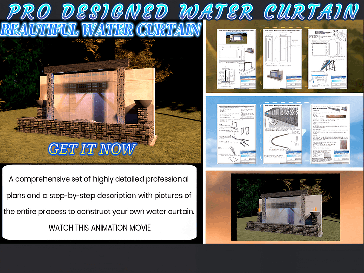 Detailed architectural plans to build your own water feature: 7 professionally designed scaled plans. product image (1)
