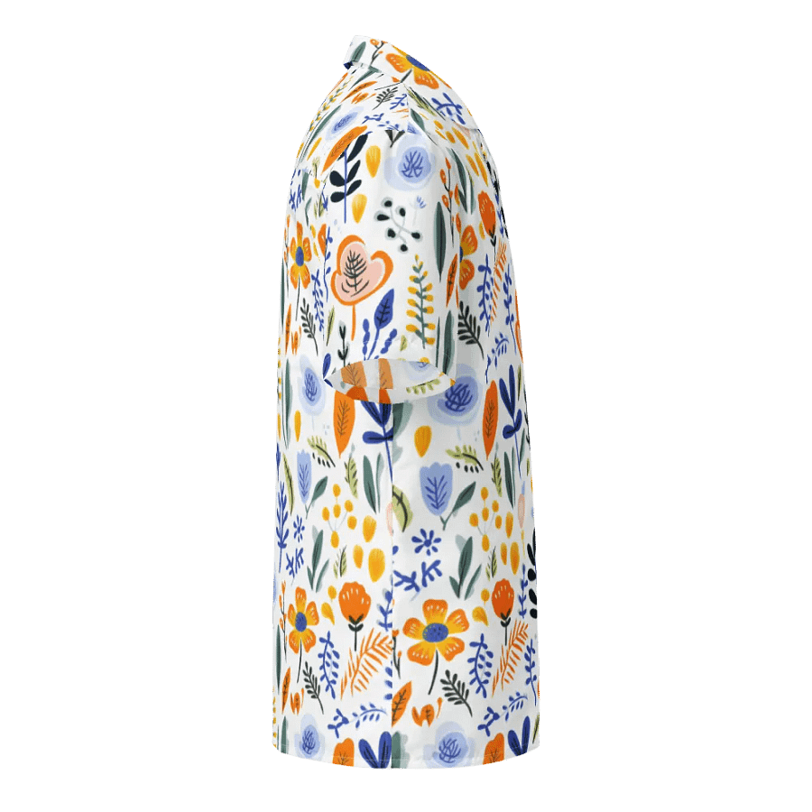 Retro Flowers Blue Hawaiian Shirt product image (10)