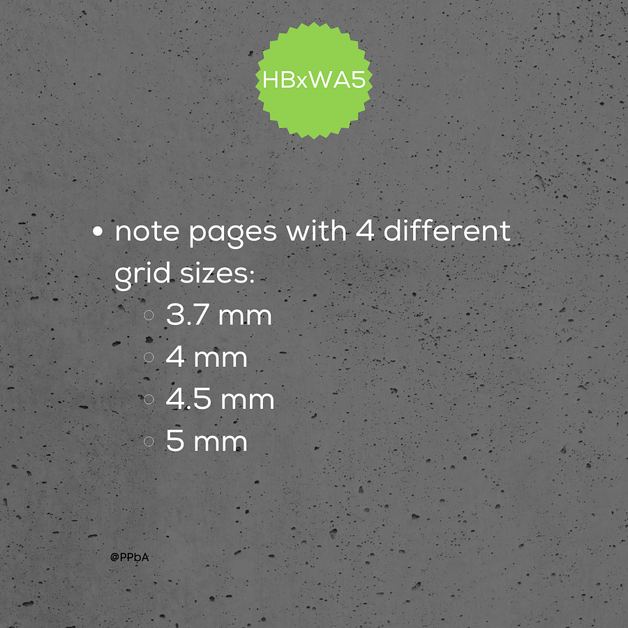 grid note pages - HBxWA5 - various grid sizes - 3.7/4/4.5/5 mm product image (2)