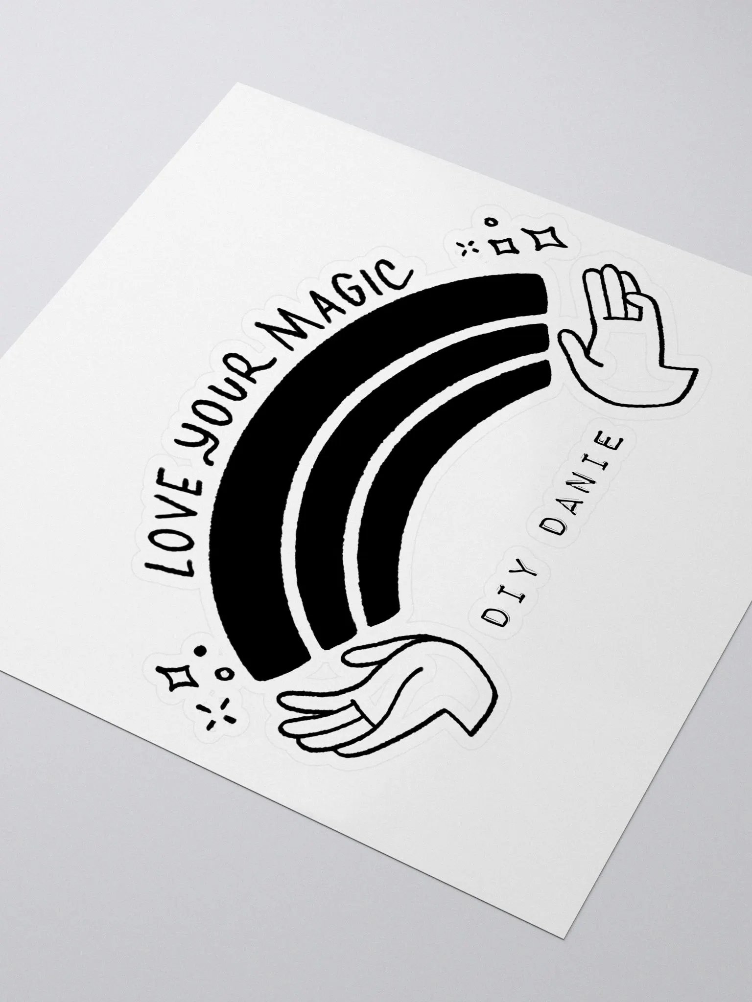LOVE YOUR MAGIC RAINBOW STICKER (BLACK) product image (3)