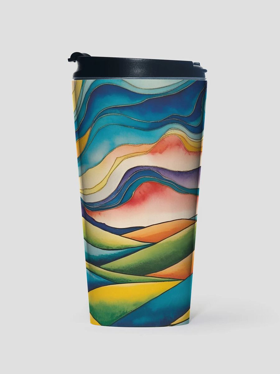 Surreal Waves Stainless Steel Travel Mug gift for Arty moms dads friends and family product image (1)