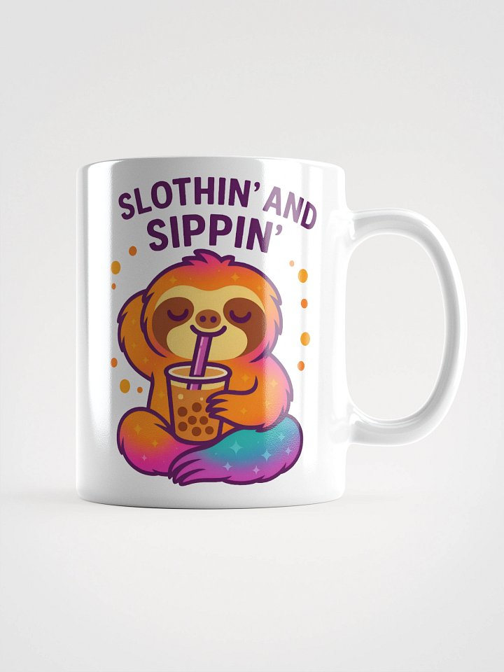 Slothin’ and Sippin’ Coffee Mug – Cute Bubble Tea Sloth Cup for Boba Lovers & Chill Vibes product image (1)