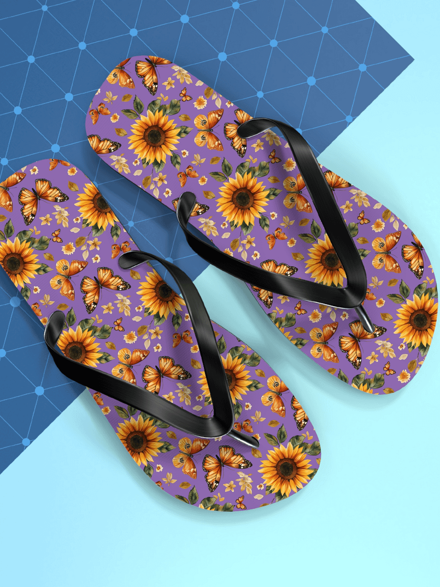 Butterfly/Sunflower Flip Flops product image (2)