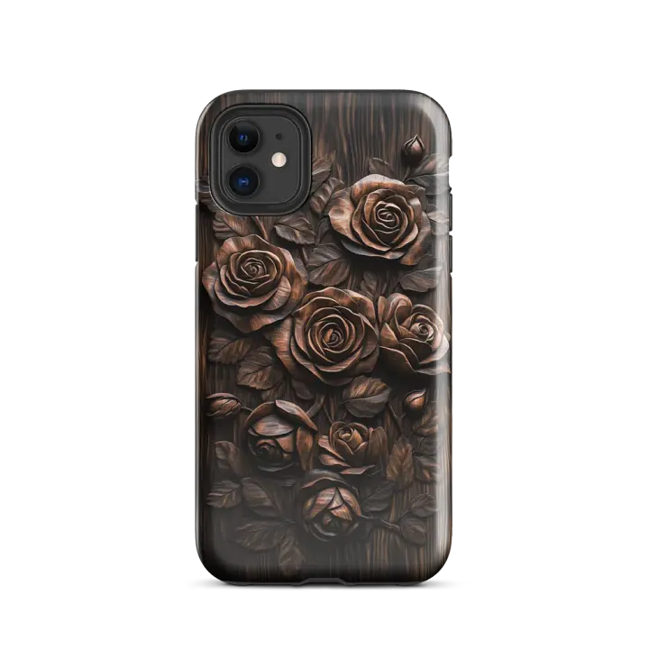 Dark Roses Wood Carving Effect - Tough Phone Case product image (2)