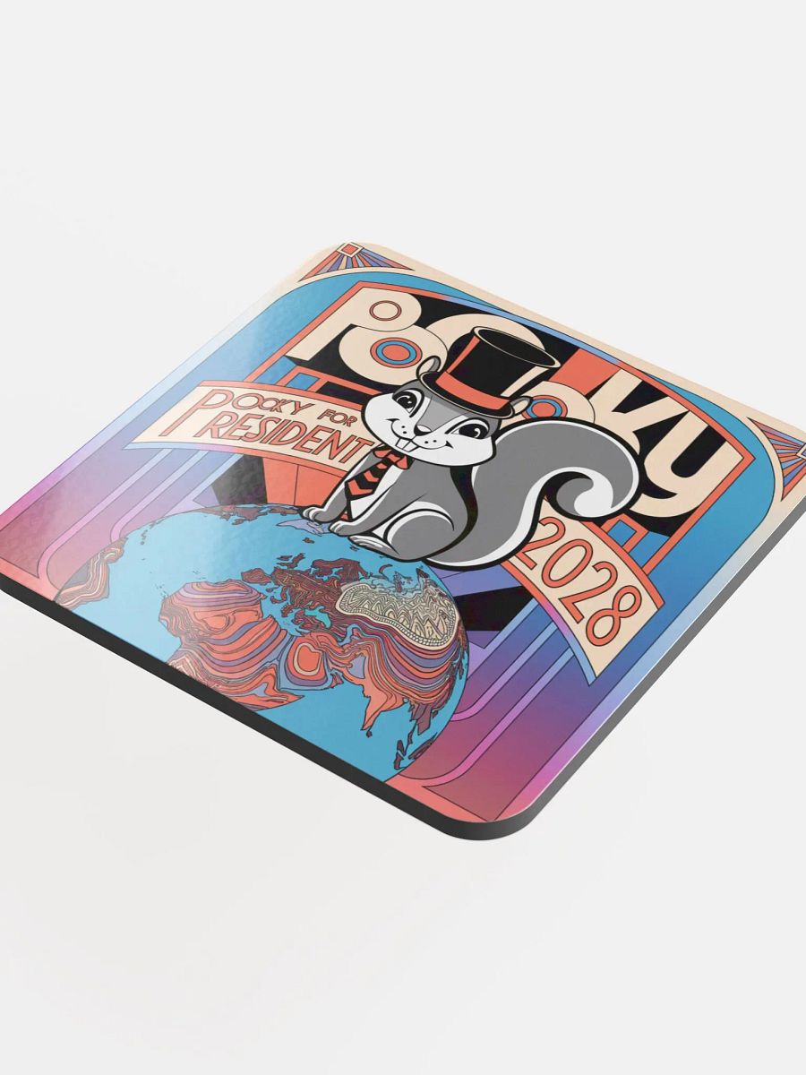 Durable HQ Coaster: Pooky for President on a Psychedelic Globe product image (4)