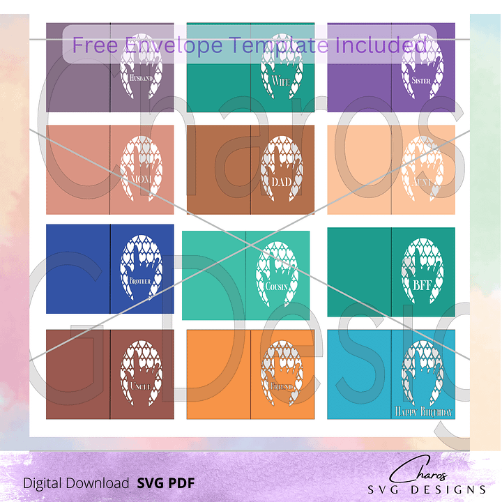 I Love You in ASL Mega Greeting Card Bundle SVG with Bonus Envelope Template product image (2)