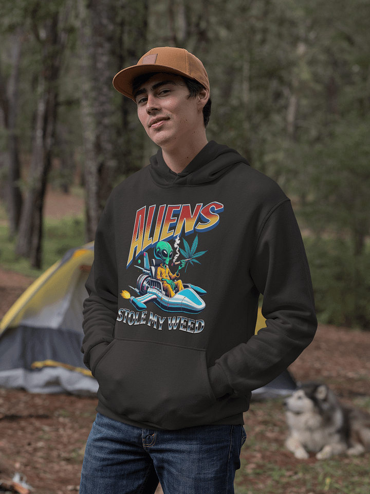 Aliens Stole My Weed - Out of this World - Stoner Style | Unisex Premium Hoodie product image (2)