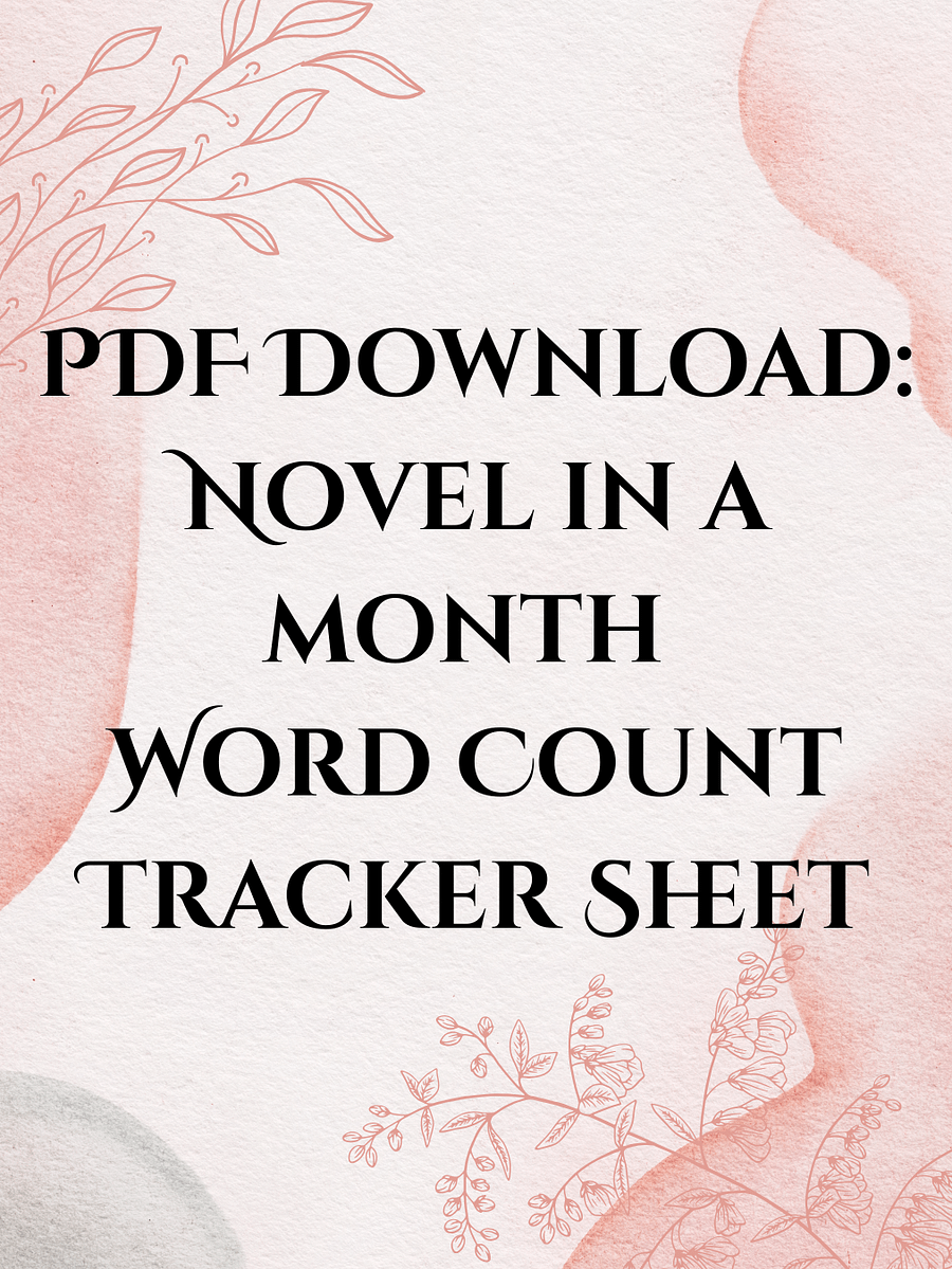 PDF Download: Novel in a Month Word Count Tracker product image (1)