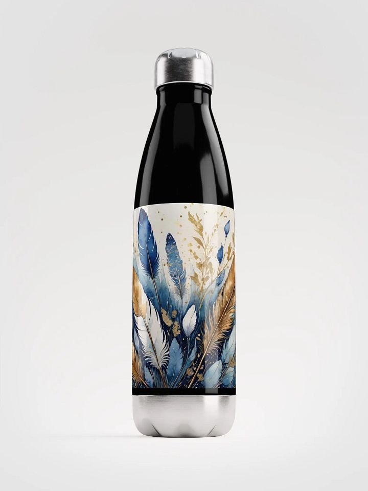 Watercolor Feathers Gold Dust Water Bottle product image (2)