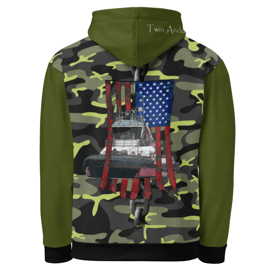 Green & Camouflage Chain Athena Tug & CE Flage Hoodie product image (4)