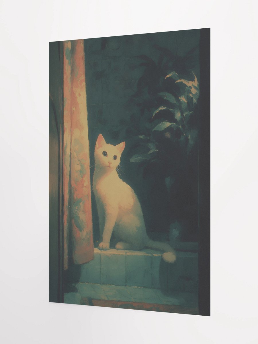 Serene White Cat Matte Poster product image (5)