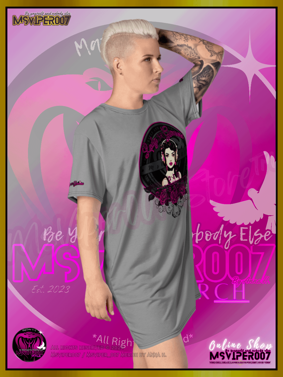 T-Shirt Dress - MsViper007's "Lady Gamers Are Awesome™ | [V3] (grey/solid)" T-Shirt Dress product image (10)