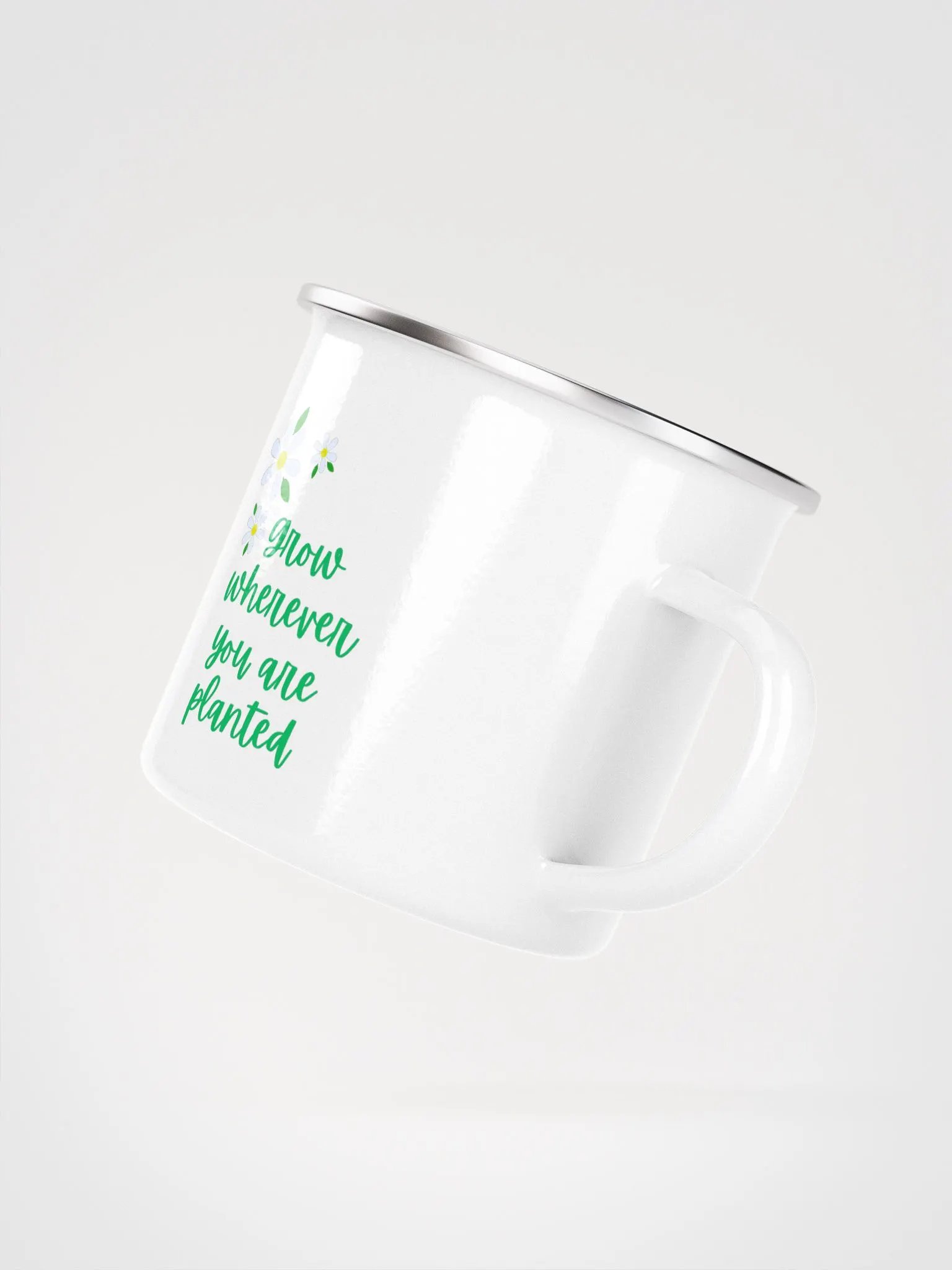 Enamel Mug Gift Grow Wherever You Are Planted, Inspirational product image (3)