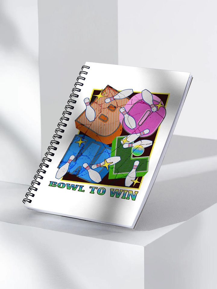 Bowl To Win Block Letter Vibrant Bowling Dreams Spiral Notebook product image (2)