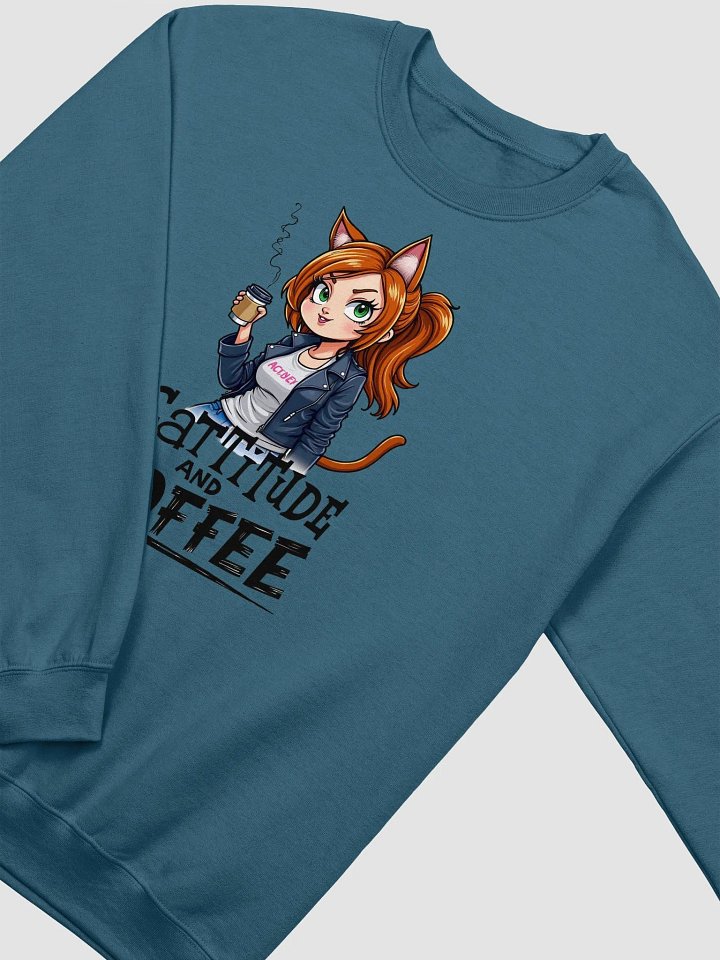 Cat-titude and Coffee Crewneck Sweatshirt product image (12)
