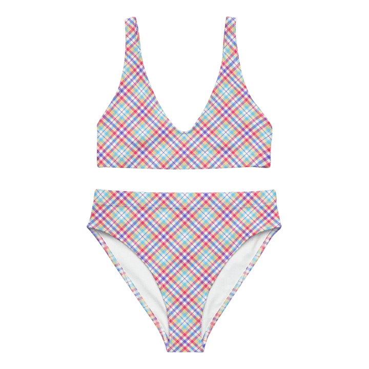 Purple, Pink, and Blue Plaid Bikini product image (2)