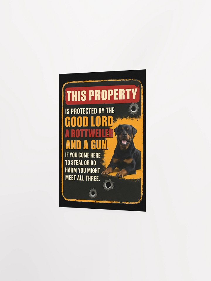 Guardian Rottweiler Warning Poster product image (15)