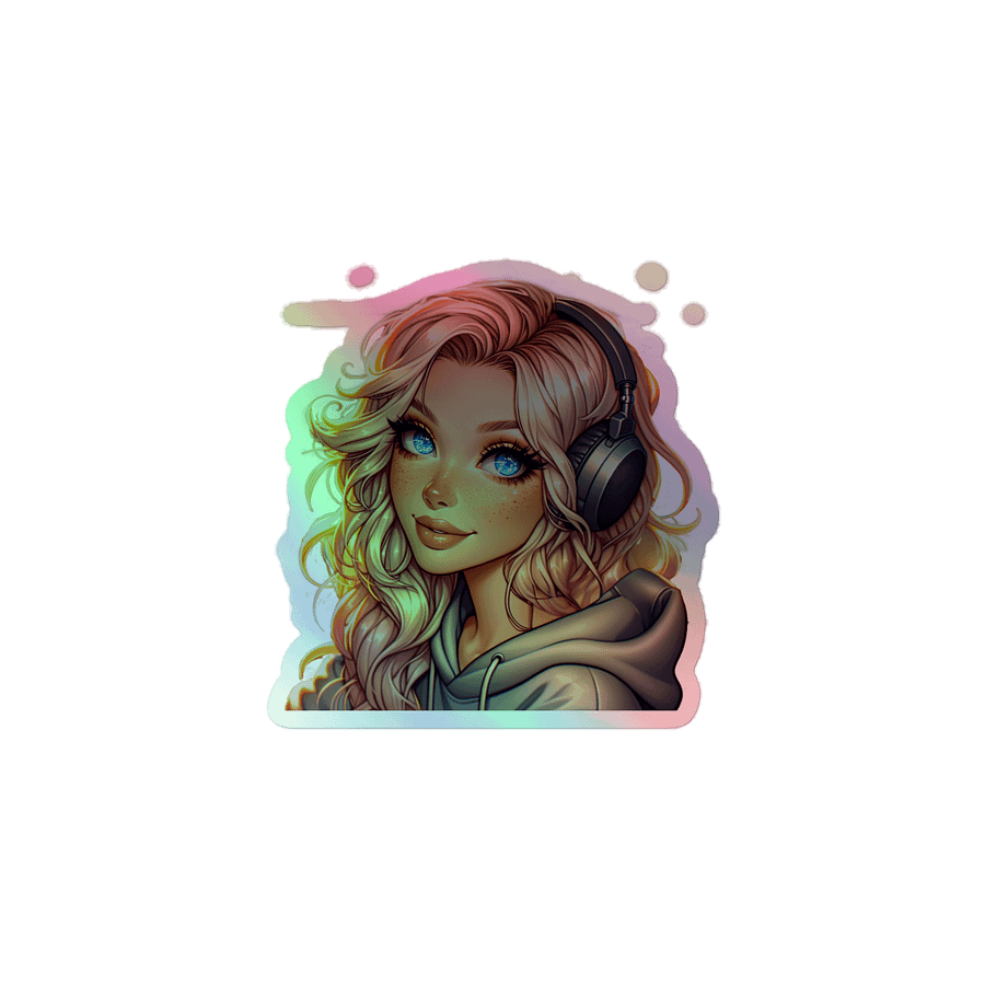 Lizzie holographic sticker product image (1)