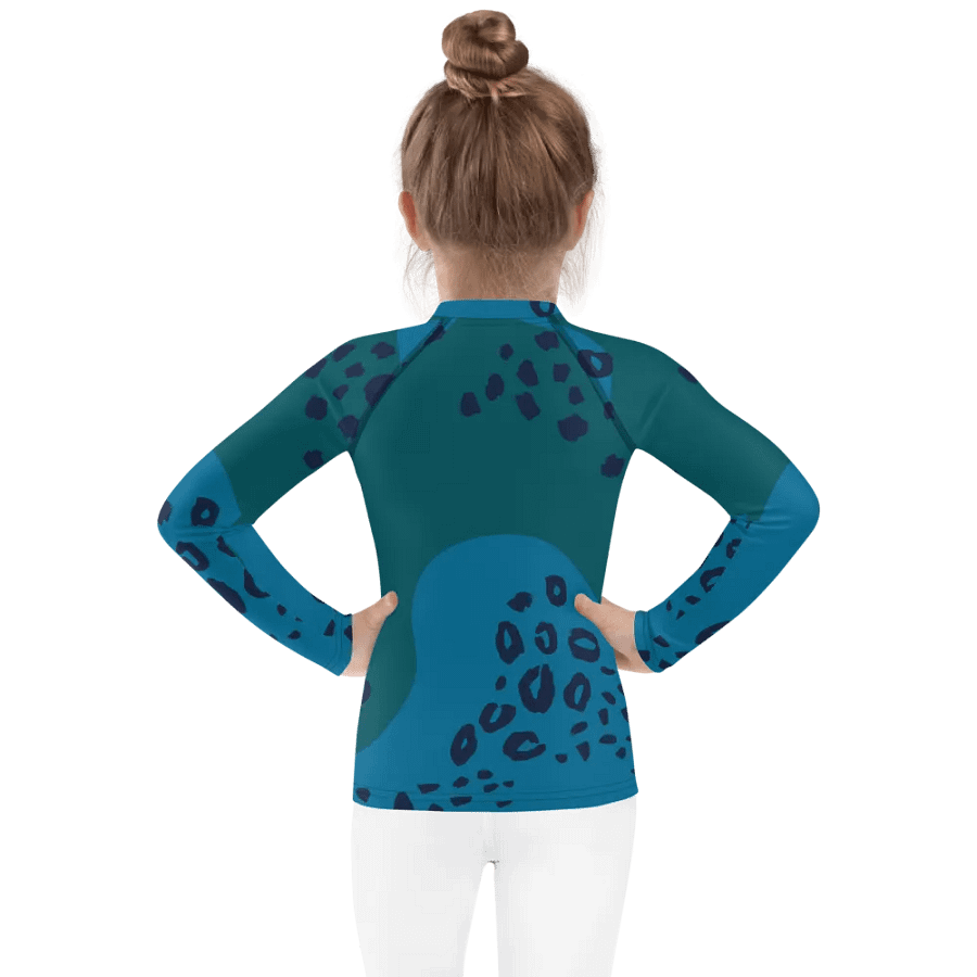 Teal Swirls Kids Rash Guard product image (2)