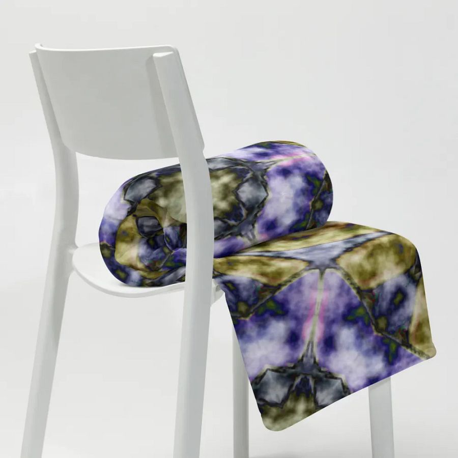 Bohemian 6 Pointed Madala Yellow and Purple/ Throw Blanket by Allcolor product image (7)