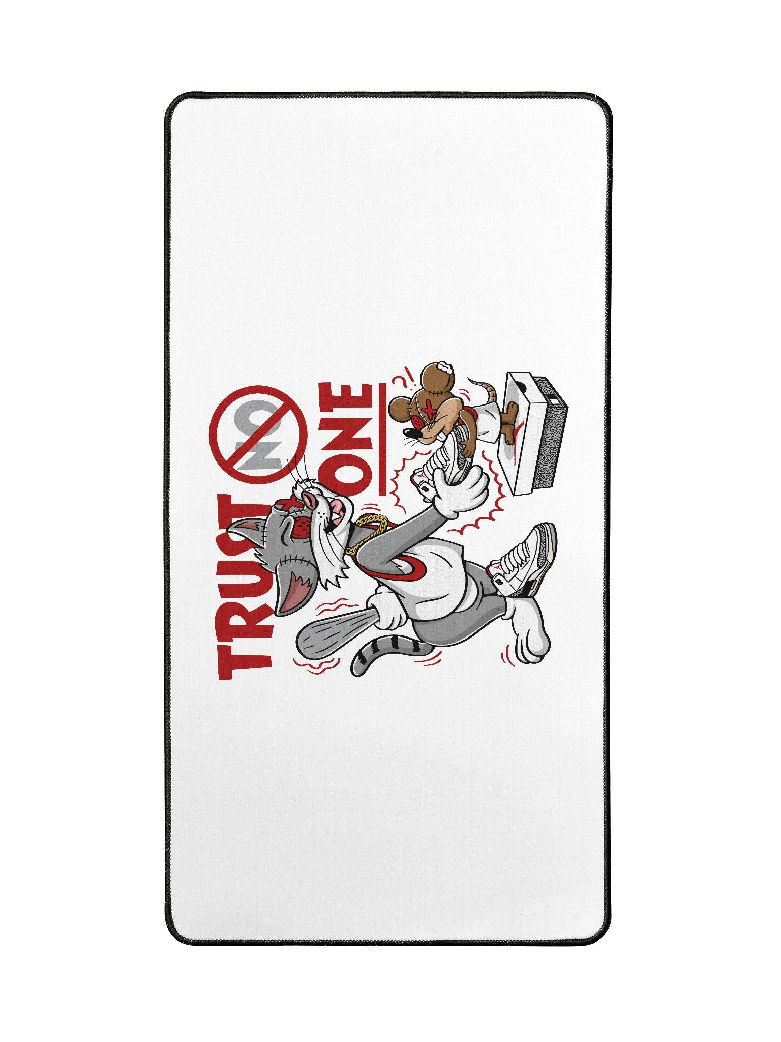 Cat vs. Mouse Mistrust Desk Mat product image (2)