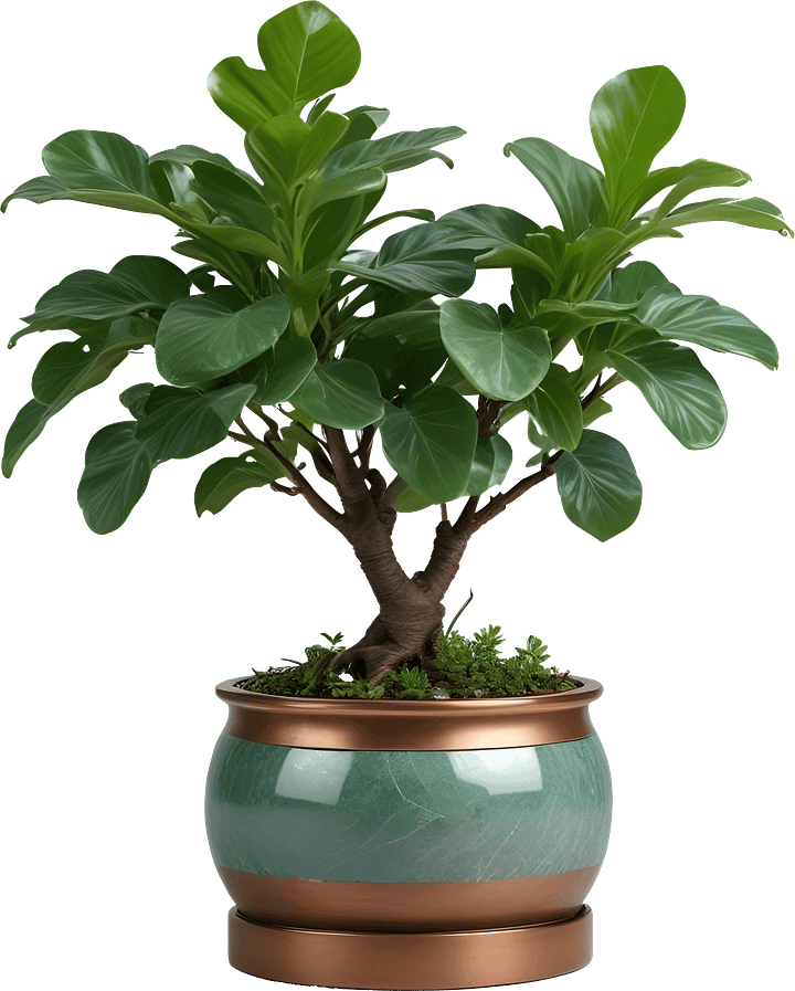 Jade Signature – Copper-Trimmed Planter PNG product image (1)