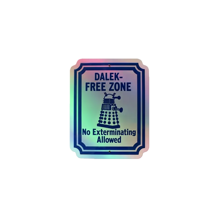 Dalek-Free Zone Holographic Sticker Sheet product image (1)