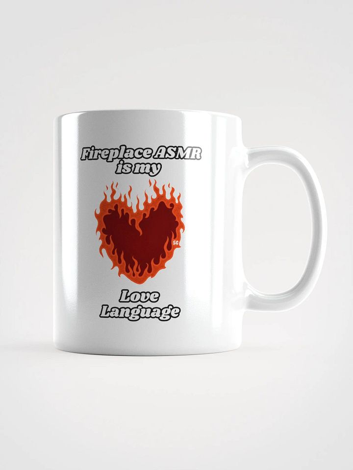 Flaming Heart - Fireplace ASMR is my Love Language | White Glossy Mug product image (1)