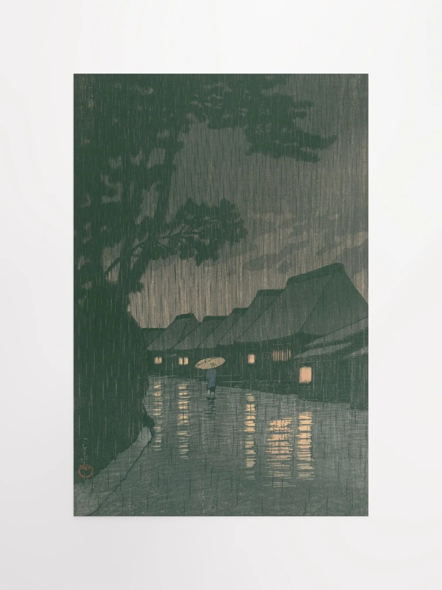 Rainy Night at Maekawa - Kawase Hasui product image (1)