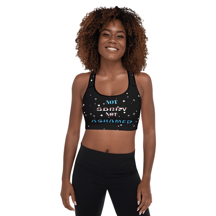 Not Sorry, Not Ashamed Sports Bra (Trans Edition) product image (1)