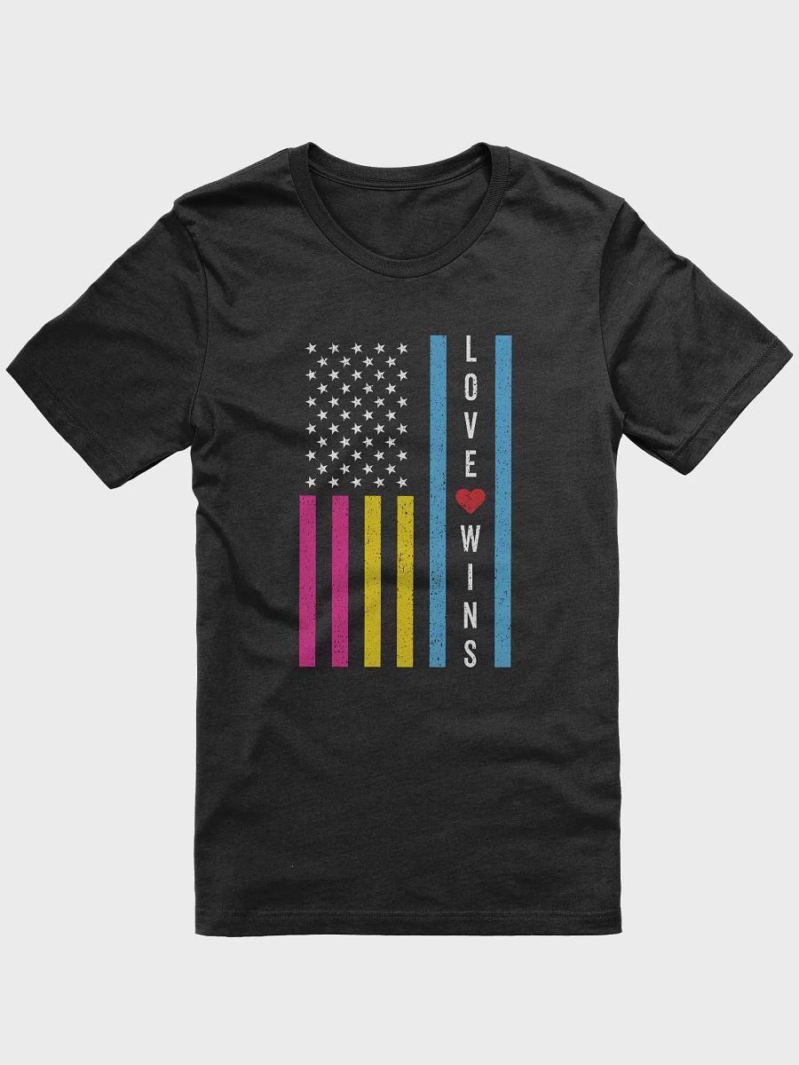 LGBTQ Pansexual Pride Love Wins USA American Flag T-Shirt product image (2)