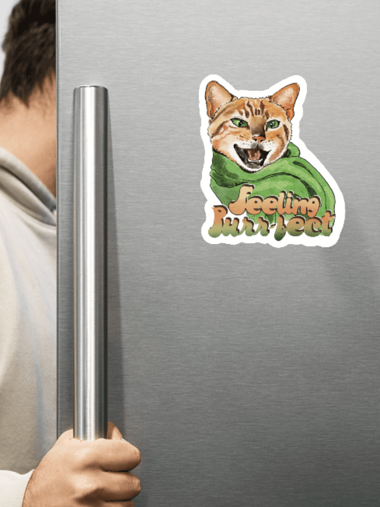Feeling Purr-fect Cat with a scarf Magnet product image (1)