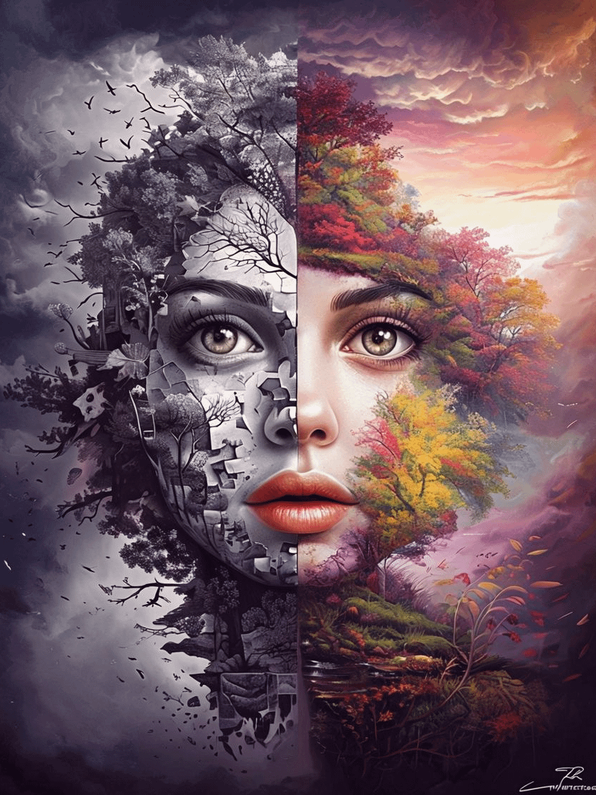 Metamorphosis Split-Face Framed Poster product image (1)