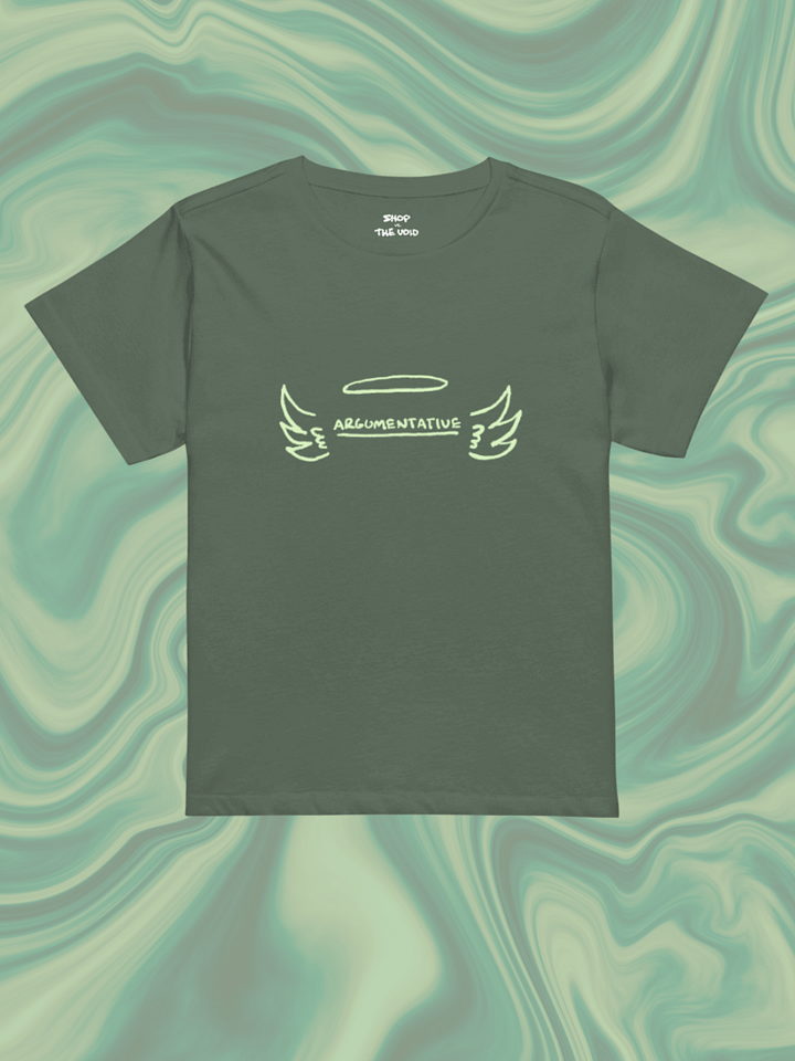 ANGELIC (green duotone) printed waist-length tee product image (1)