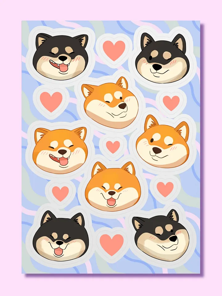 Shiba Inu Love Sticker Sheet product image (1)