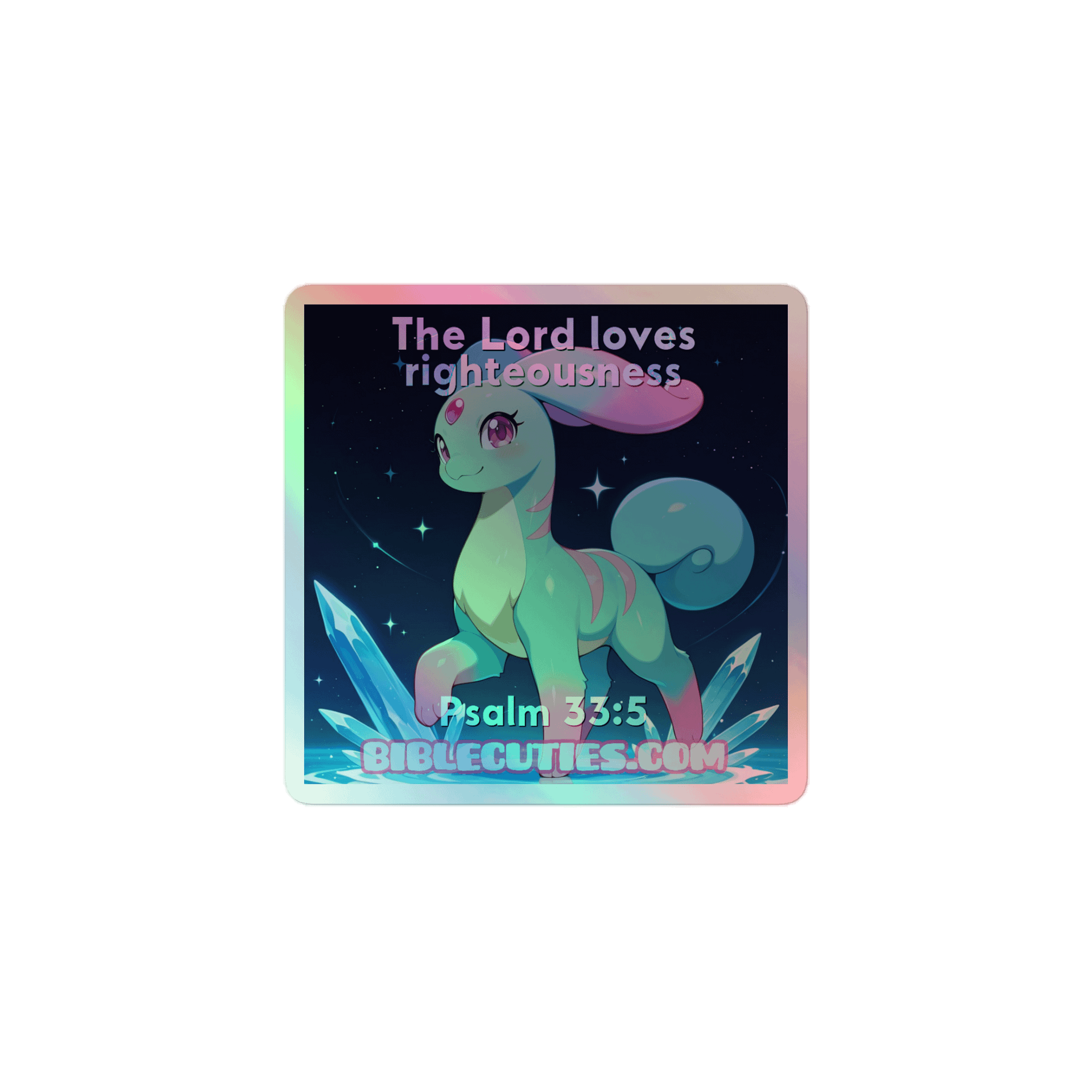 Bible Cuties Ruth - The Lord loves righteousness Holographic Sticker product image (1)