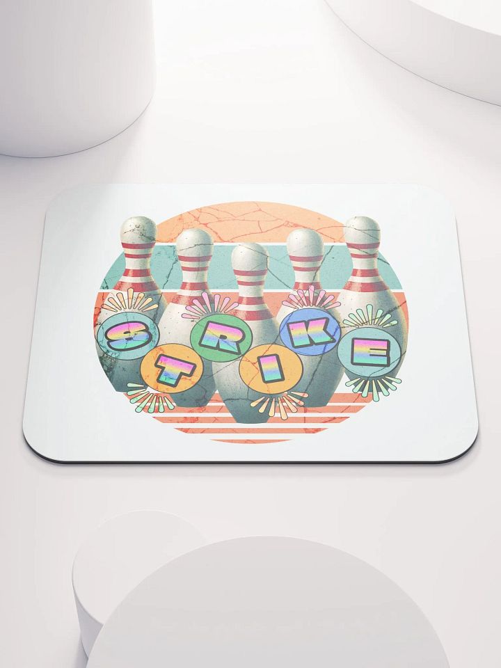 Bowling Pins Strike Retro Mouse Pad product image (2)