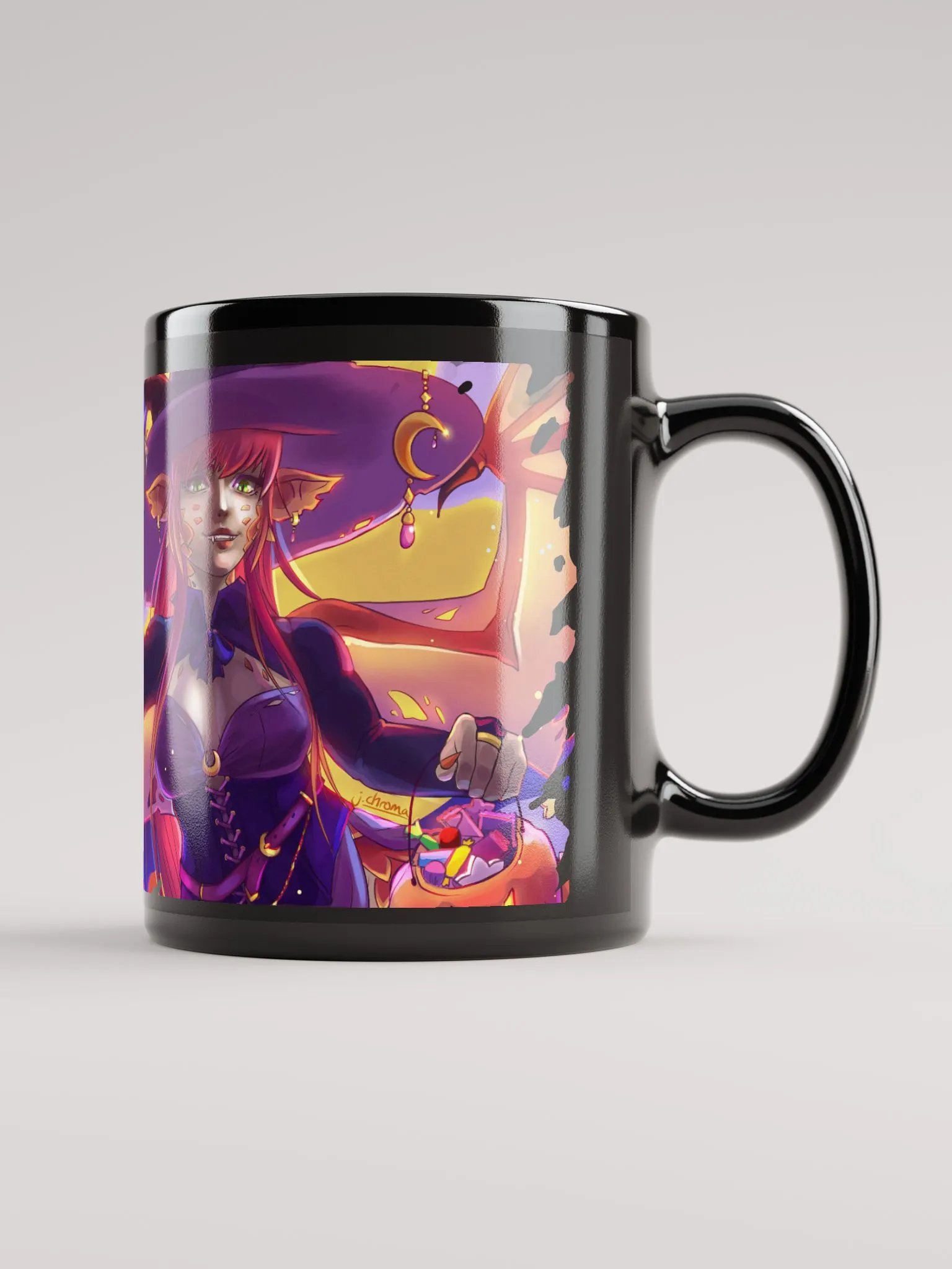 CosmicChroma Vtuber Halloween - Spooky Witch - Colorful Ceramic Mug - Art by CosmicChroma product image (2)