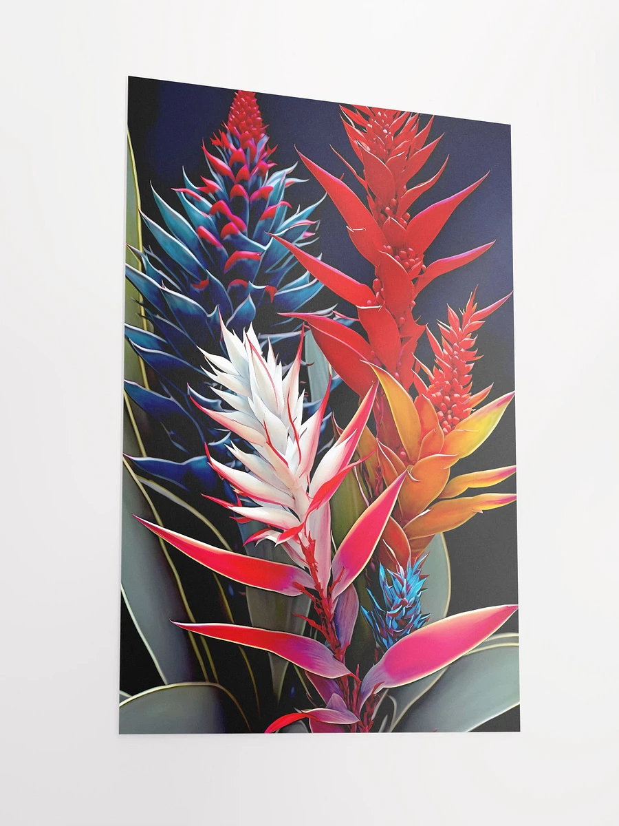 Radiant Aechmea Blooms - Exotic Bromeliad Flower Matte Poster Art product image (4)