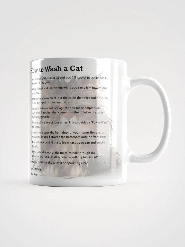Hilarious Cat Washing Guide #Humorous Glossy Mug - White product image (1)