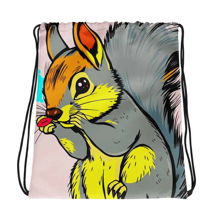 Pooky's Playful Squirrel Drawstring Bag product image (1)