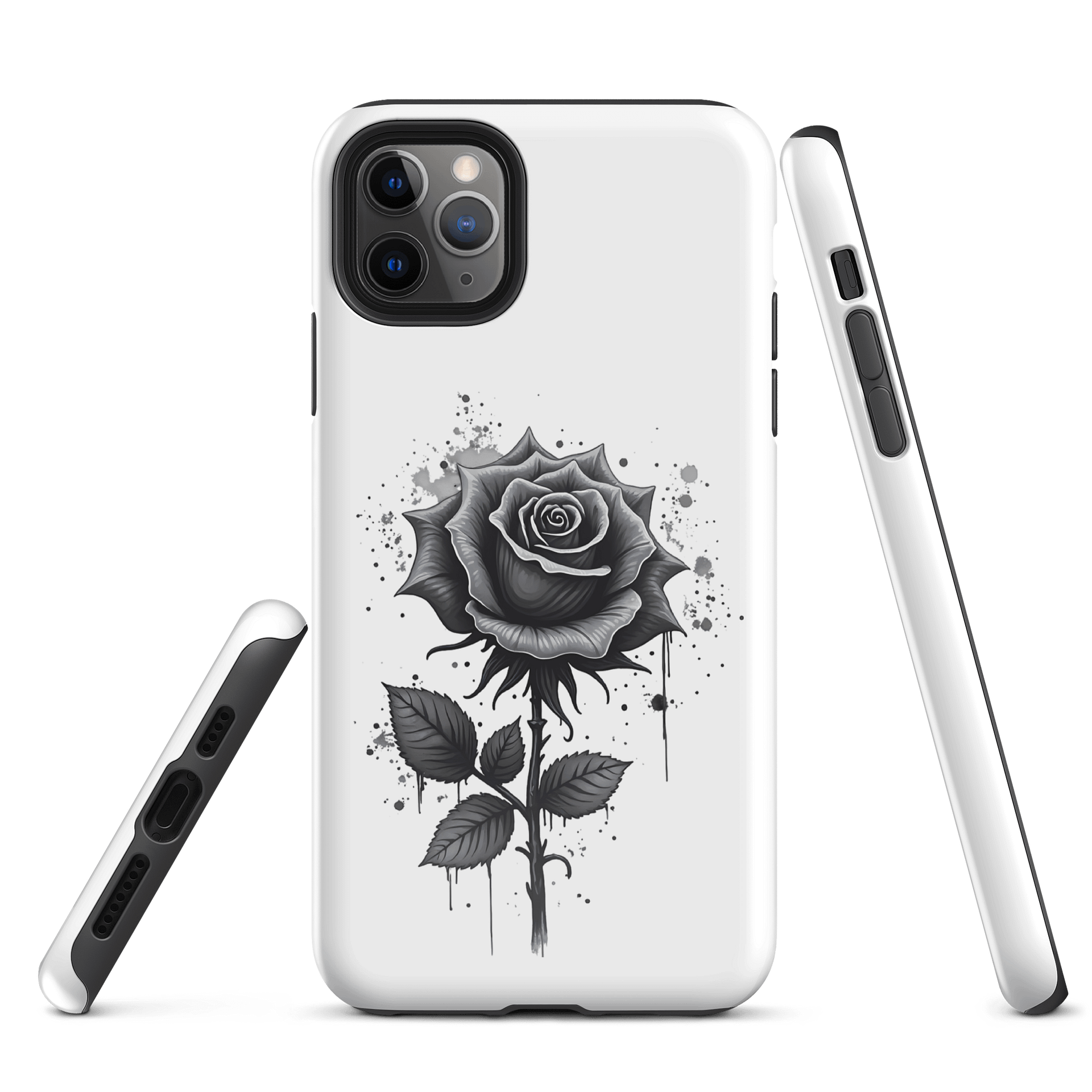 Floral Rose iPhone Case – Minimalist Black Rose Art Design product image (3)
