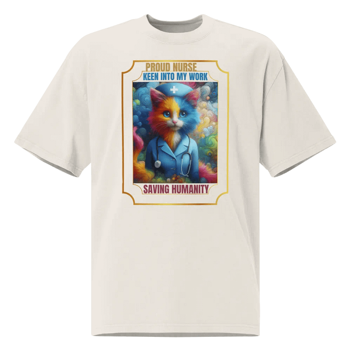 Whimsical Nurse Cat Oversized Tee product image (3)