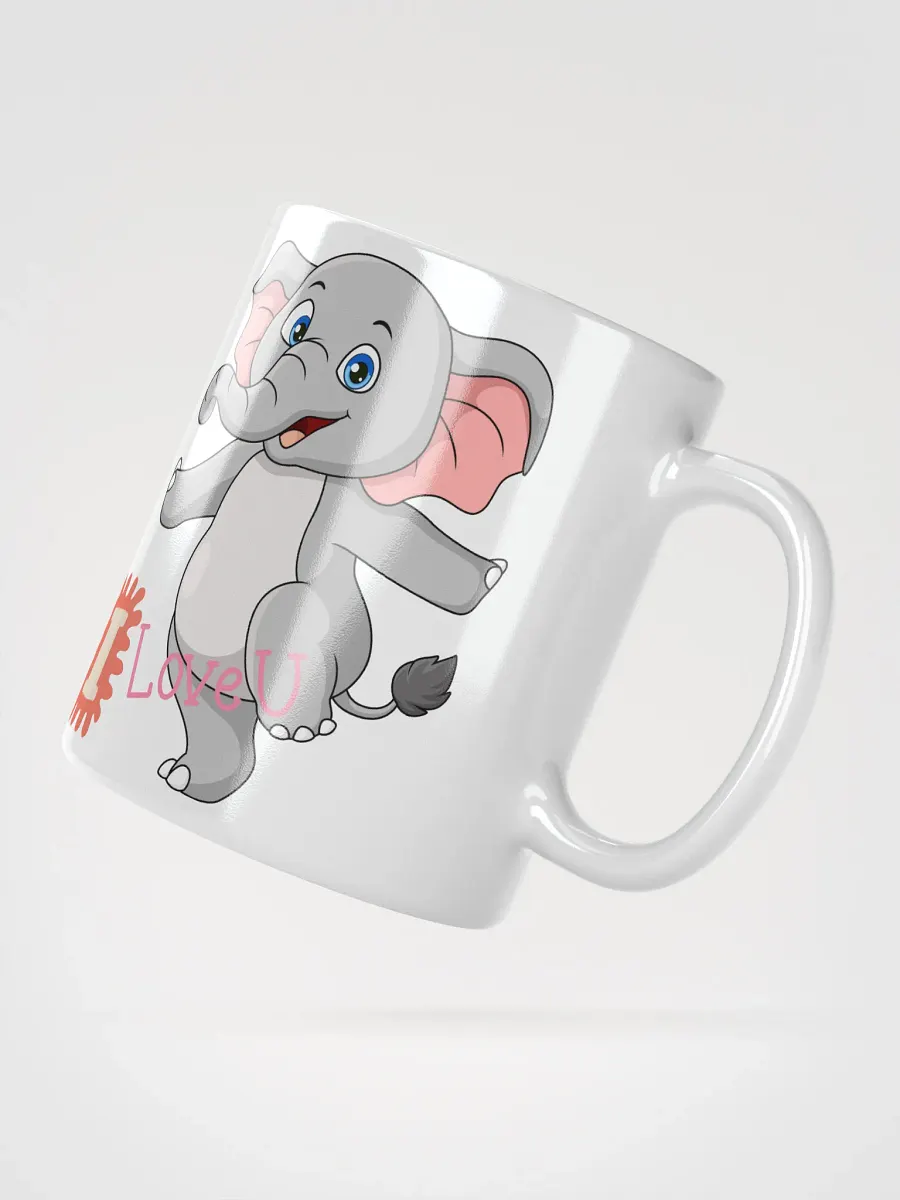 White Glossy Mug Elephant product image (2)