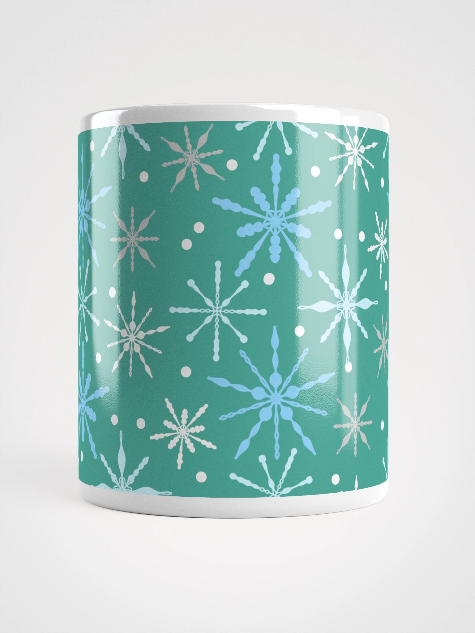 Snowflakes Pattern Mug in Aqua product image (7)